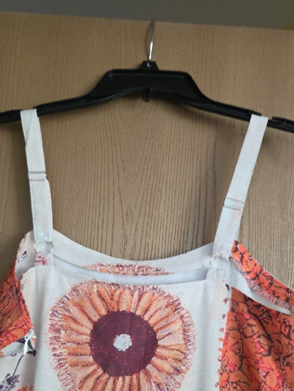 Floral NWT jumpsuit/overalls in Cream and Orange Boho Style - Picture 7 of 8